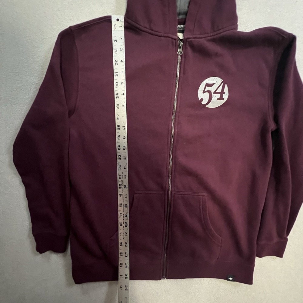 Vintage Polaris RZR Hoodie Men's Size XL Burgundy Drawstrings Pocket Fleece ATV - Picture 5 of 9